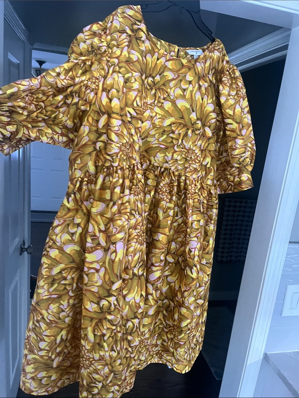 Kika Vargas x Target Women's Textured Puff Sleeve Dress EUC